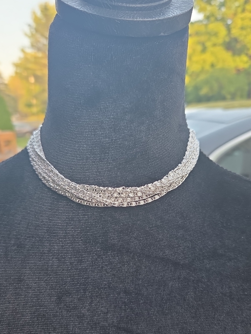 Sarah Coventry Silver Toned Multi-Strand S-Link Choker Necklace - Women Jewelry